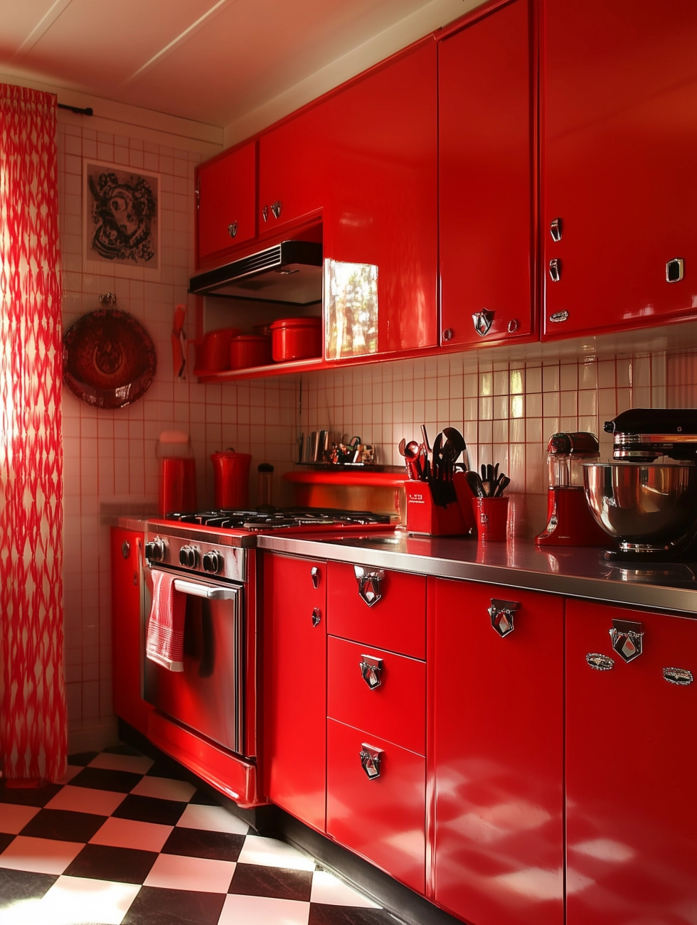 red retro kitchen ideas
