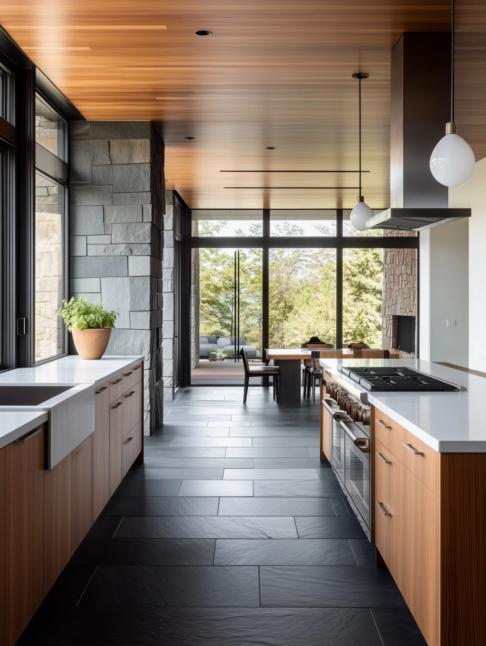 kitchen floor tile ideas - slate