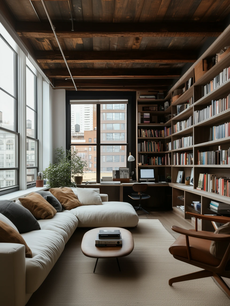 Loft living room design styles - storage