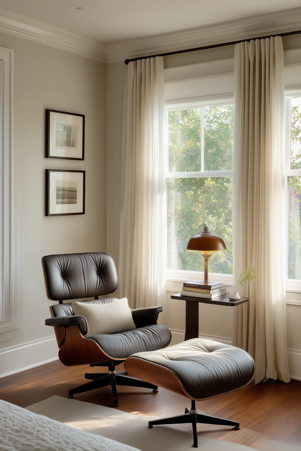 midcentury modern bedroom - Eames chair